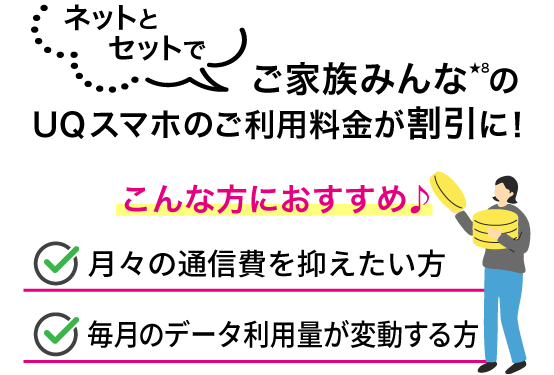 UQ mobile 自宅セット割インターネットコース