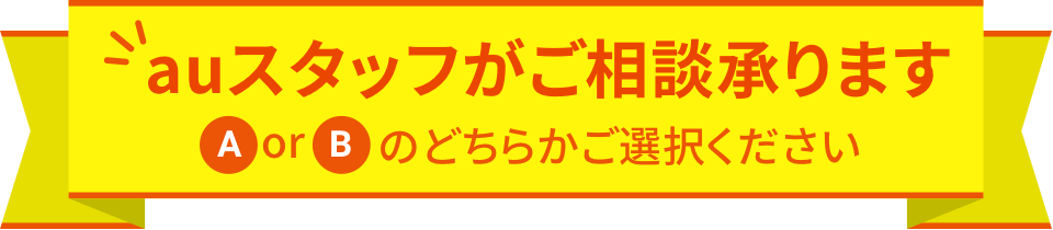 auスタッフがご相談承ります A or Bのどちらかご選択ください